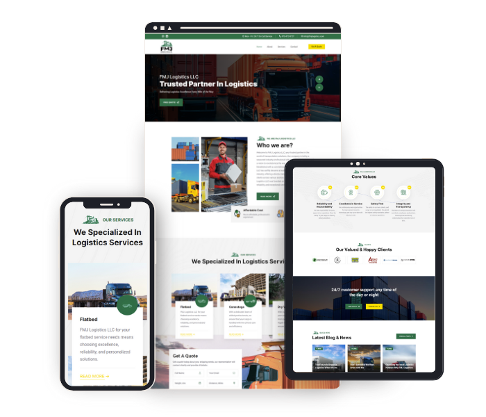 Web Design for FMJ Logistics by Digital Owlers